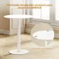 Mesa de Comedor Redonda para 2 Personas Mesa de Cocina de Acero para Interior y Exterior Ø60x72 cm Blanco