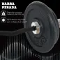 Barra de Pesas de Acero 120 cm Barra Curl EZ con 2 Presillas Carga 100 kg para los Discos de Ø5 cm Negro y Plata