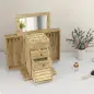 Joyero de Madera de 4 Niveles Joyero Mujer Organizador con 2 Cajones Espejo para Pendientes Anillos Collares Natural