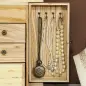 Joyero de Madera de 4 Niveles Joyero Mujer Organizador con 2 Cajones Espejo para Pendientes Anillos Collares Natural