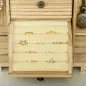 Joyero de Madera de 4 Niveles Joyero Mujer Organizador con 2 Cajones Espejo para Pendientes Anillos Collares Natural