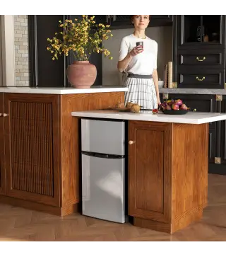 Mini Nevera Silenciosa 88 L Clase E Bajo Encimera Temperatura Regulable 5 Niveles Puerta Reversible Luz Interior Negro