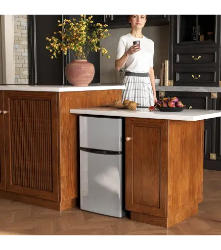 Mini Nevera Silenciosa 88 L Clase E Bajo Encimera Temperatura Regulable 5 Niveles Puerta Reversible Luz Interior Negro