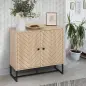 Aparador de Cocina Armario Buffet con 2 Puertas y Estantes Estilo Moderno 80x29,5x80 cm Madera Natural