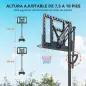 Canasta de Baloncesto para Exterior Ajustable de 235-305 cm con Tablero Irrompible 110 cm Saco de peso y Ruedas Negro