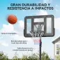 Canasta de Baloncesto para Exterior Ajustable de 235-305 cm con Tablero Irrompible 110 cm Saco de peso y Ruedas Negro