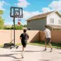 Canasta de Baloncesto para Exterior Ajustable de 235-305 cm con Tablero Irrompible 110 cm Saco de peso y Ruedas Negro