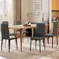 Pack de 6 Sillas de Comedor Modernas Tapizadas en Lino Sintético con Respaldo Alto y Patas de Metal 41x50x97 cm Gris