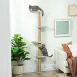 Árbol para Gatos de Pared de 5 Niveles Rascador para Gatos Estrecho con Bola y Rascadores 48x21x180 cm Gris Claro