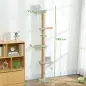 Árbol para Gatos de Pared de 5 Niveles Rascador para Gatos Estrecho con Bola y Rascadores 48x21x180 cm Gris Claro