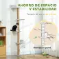 Árbol para Gatos de Pared de 5 Niveles Rascador para Gatos Estrecho con Bola y Rascadores 48x21x180 cm Gris Claro