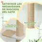 Árbol para Gatos de Pared de 5 Niveles Rascador para Gatos Estrecho con Bola y Rascadores 48x21x180 cm Gris Claro