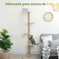 Árbol para Gatos de Pared de 5 Niveles Rascador para Gatos Estrecho con Bola y Rascadores 48x21x180 cm Gris Claro