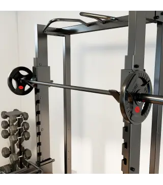 Discos Pesas Olímpicos Agujero Ø50 mm 2x10 kg con Anillo Interior de Acero Triple Agarre para Mancuernas y Barras Negro