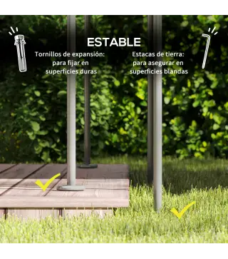 Cenador de Jardín de 4x3 m con Doble Techo Paredes Laterales Resistente al Agua para Exterior Terraza Beige