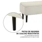 Banco de Pie de Cama Baúl de Almacenaje para Dormitorio con Tapa Abatible y Patas de Madera 95x38x45 cm Crema