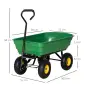 Carro de Jardín Inclinable hasta 75° con Mango Ajustable y 4 Neumáticos Capacidad Max.75 L Acero 109x52x94 cm Verde