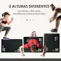 Cajón de Salto 3 en 1 con Cremallera y 3 Alturas Diferentes Carga 120 kg para Casa Oficina Gimnasia 75x51x61 cm Negro