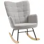 Silla Mecedora de Borreguito Sillón Balancín Oscilante 40° con Patas de Madera de Haya Carga 120 kg 71x98x101 cm Gris Silla Mecedora de Borreguito Sillón Balancín Oscilante 40° con Patas de Madera de Haya Carga 120 kg 71x98x101 cm Gris