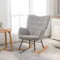 Silla Mecedora de Borreguito Sillón Balancín Oscilante 40° con Patas de Madera de Haya Carga 120 kg 71x98x101 cm Gris Silla Mecedora de Borreguito Sillón Balancín Oscilante 40° con Patas de Madera de Haya Carga 120 kg 71x98x101 cm Gris