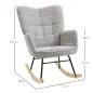 Silla Mecedora de Borreguito Sillón Balancín Oscilante 40° con Patas de Madera de Haya Carga 120 kg 71x98x101 cm Gris Silla Mecedora de Borreguito Sillón Balancín Oscilante 40° con Patas de Madera de Haya Carga 120 kg 71x98x101 cm Gris