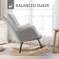 Silla Mecedora de Borreguito Sillón Balancín Oscilante 40° con Patas de Madera de Haya Carga 120 kg 71x98x101 cm Gris Silla Mecedora de Borreguito Sillón Balancín Oscilante 40° con Patas de Madera de Haya Carga 120 kg 71x98x101 cm Gris