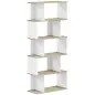 Estantería Estilo Nórdico Librería con 5 Estantes Antivuelco Carga 25 kg 70x29,5x163 cm Roble y Blanco