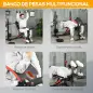 Banco de Musculación Multifuncional con Respaldo Reclinable y Soporte de Barras Altura Ajustable 180x110x126 cm Negro