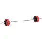 Set de Musculación con 1 Barra y 6 Discos Barra de Pesas 30 kg con Mancuernas para Entrenamiento 170x26x26 cm Rojo