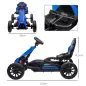 Kart Coche Eléctrico Infantil 12V de 3 a 8 Años Velocidad 3-5km/h y Cinturón de Seguridad 100x58x58,5cm Azul