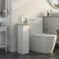 Portarollos para Baño Moderno Mueble Auxiliar de Baño con Estantes Ajustables y Portarrollos de Papel 18x20x80 cm Blanco