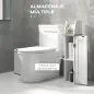 Portarollos para Baño Moderno Mueble Auxiliar de Baño con Estantes Ajustables y Portarrollos de Papel 18x20x80 cm Blanco