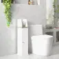 Portarollos para Baño Moderno Mueble Auxiliar de Baño con Estantes Ajustables y Portarrollos de Papel 18x20x80 cm Blanco