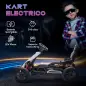 Kart Coche Eléctrico Infantil 12V de 3 a 8 Años Velocidad 3-5km/h y Cinturón de Seguridad 100x58x58,5cm Blanco