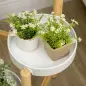 Soporte para Plantas con Patas de Bambú y 4 Estantes Metálicos Redondos Carga 20 kg Ø28x80 cm Natural y Blanco