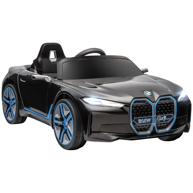 Coche Eléctrico para Niños 37-72 Meses Autorización BMW I4 con Control Remoto y Cinturón de Seguridad 115x67x45cm Negro