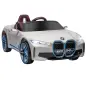 Coche Eléctrico para Niños 37-72 Meses Autorización BMW I4 con Control Remoto y Cinturón de Seguridad 115x67x45cm Blanco