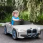 Coche Eléctrico para Niños 37-72 Meses Autorización BMW I4 con Control Remoto y Cinturón de Seguridad 115x67x45cm Blanco