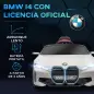 Coche Eléctrico para Niños 37-72 Meses Autorización BMW I4 con Control Remoto y Cinturón de Seguridad 115x67x45cm Blanco