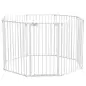 Corralito para Mascotas de 8 Paneles 64x90 cm con Doble Cerradura Función de Bloqueo Auxiliar y Forma Bricolaje Blanco