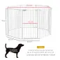 Corralito para Mascotas de 8 Paneles 64x90 cm con Doble Cerradura Función de Bloqueo Auxiliar y Forma Bricolaje Blanco