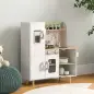 Cocinita de Juguete Infantil de Madera con Máquina de Hielo Fregadero Móvil y Utensilios de Cocina 84x34x89 cm Blanco