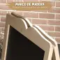 Pizarra Caballete Doble con Marco de Madera Plegable con 8 Tizas Líquidas y 6 Plantillas 51x42x101 cm Natural