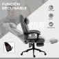 Silla de Masaje Reclinable con 6 Puntos de Masaje y 5 Modos Función de Calefacción Ajustable 66x76x112-120 cm Gris