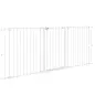 Valla para Mascotas de Acero Plegable con 3 Paneles Doble Cerradura y Función de Bloqueo Auxiliar 206x90 cm Blanco