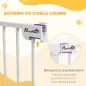 Valla para Mascotas de Acero Plegable con 3 Paneles Doble Cerradura y Función de Bloqueo Auxiliar 206x90 cm Blanco