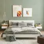 Set de 2 Mesitas de Noche Flotantes con 1 Cajón y Estante Abierto Diseño Moderno Montado en la Pared 35x32x22,5 cm Roble