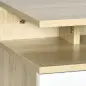 Set de 2 Mesitas de Noche Flotantes con 1 Cajón y Estante Abierto Diseño Moderno Montado en la Pared 35x32x22,5 cm Roble