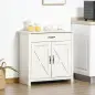 Aparador de Cocina con Cajón 2 Puertas y Estante Interior Mueble Auxiliar Decorativo 80x39,7x80 cm Blanco Lavado