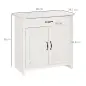 Aparador de Cocina con Cajón 2 Puertas y Estante Interior Mueble Auxiliar Decorativo 80x39,7x80 cm Blanco Lavado